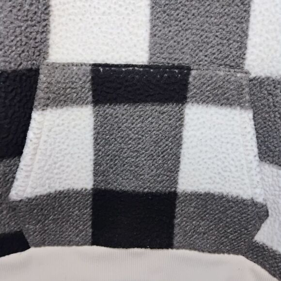 AMERICAN EAGLE Sherpa Fleece Black and White Checkered Pullover Hoodie Size XS - Picture 5 of 7